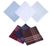 TRKETK 6 Pezzi Fazzoletti da Uomo, Set di Fazzoletti da Uomo Morbidi Grandi Fazzoletti in Cotone Fazzoletto Classici A Righe Fazzoletto da taschino Quadrata per Matrimoni, Balli di Fine anno, Feste