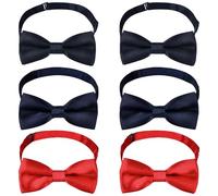 TRKETK 6 Pezzi Papillon da Uomo Nero Regolabili, Regolabile con Gancio Papillon da Uomo Disponibile in Tinta Unita Pre-Legati e da Annodare Con Gancio per le Feste per Feste di Nozze Banchetto