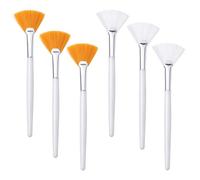 TRKETK 6 Pezzi Pennelli a Ventaglio Facciale, Pennello per Maschera Viso Pennello per Trucco Applicatore Morbido per Maschera Facciale Pennello per Applicatore di Acido Strumento Trucco Strumenti