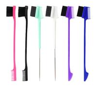 TRKETK 6 Pezzi Spazzola per Capelli a Doppia Faccia, Spazzola per Capelli a Pettine con Doppia Faccia 2 in 1 Spazzola per il Controllo dei Bordi dei Capelli Combinata a Doppia Estremità (6 Colori)