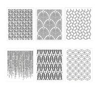 TRKETK 6 Pezzi Stencil per Decorare Torte, Stampi per Goffratura con Design a Pizzo Cavo Torta di Plastica Stencils Embossing 25x21 cm Stencil per Torta di Fiori Torta Stencil Modelli Hollow