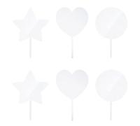 TRKETK 6 Pezzi Toppers per Torta Acrilici in Acrilico Trasparente Toppers per Torta di Compleanno DIY Cake Decorazione Vuota per Torta di Compleanno Adatto per Feste di Anniversario di Matrimonio
