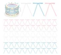 TRKETK 60 Pezzi Decorazioni per Torte con Fiocco, Bow Tie Cake Topper Decorazioni Nastri Bowknot Fiocco Torta Dessert Picks per Feste di Compleanno Forniture Matrimoni (Tre colori)