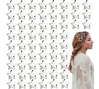 TRKETK 60 Pezzi Fermagli per Capelli Stella Argento Metallo Mollette per Capelli a Forma di Stella Mollette per Capelli Antiscivoli Accessori Fermagli con Stella per Ragazze Donna