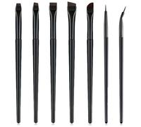 TRKETK 7 Pezzi Kit di Pennelli per Eyeliner, Set Pennelli Make Up Professionale Occhi Pennelli Eyeliner Fini Angolato & Piatto Pennello a Punta Sottile per Eyeliner Pennello per Correttore (Nero)