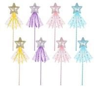 TRKETK 8 Pezzi Bacchetta Magica Principessa, Bacchetta Magica per Travestimento a Forma di Stella Bacchette Magiche per Bambini Bacchetta Magica Stella Glitterata Bacchetta Fata per Festa Compleanno