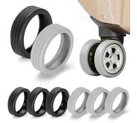 TRKETK 8 Pezzi Copriruote per Bagagli, Copriruote per Bagagli in Silicone Copriruote per Spinner del Vano Bagagli Protezione per ruote per bagagli Copri Copriruote Antirumore (Grigio + Nero)