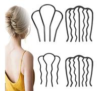 TRKETK 8 Pezzi Denti Forcine Capelli, Pettini Laterali Capelli Capelli Forcella Clip Bastone Capelli Pettini Forma U Lega Forcella Capelli per Capelli, Combinazione di Capelli Spessi e Fini