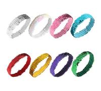 TRKETK 8 Pezzi Fasce Glitter Fascia Elastica Regolabile con Glitter Ragazze Fascia con Paillettes Glitter Capelli Bande per Lavare Viso Doccia Sport Bellezza Cura Della Pelle