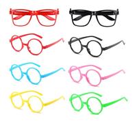 TRKETK 8 Pezzi Montature per Occhiali in Plastica per Bambini, Montature per Occhiali Colorate da Mago per Bambini Senza Lenti Occhiali da Vista Giocattolo per Bambini per Cosplay Vestito Fotografica