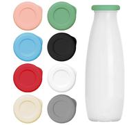 TRKETK 8 Pezzi Tappi per Bottiglie di Latte, Tappi in Silicone Riutilizzabili Progettati Coperture in Silicone Alimentare Perfetti per Bottiglie di Vetro da Una Pinta Del Regno Unito (Multicolore)