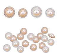 TRKETK 80 Pezzi Perle Bottoni di Perle Vintage Pulsanti di Plastica Bottoni da Cucito Rotondi con Gambo Plastica Sostituzione Bottoni per Fai da Te Cucito Cappotti Giacche Artigianali Abito