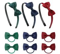 TRKETK 9 Pezzi Accessori per Capelli con Fiocco Accessorio Fascia Fascette Carino ed Elegante Fasce per Capelli in Raso Multicolore Per Ragazze Donne Feste di Compleanno per Bambini