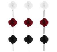 TRKETK 9 Pezzi Fermagli per Capelli a Forma di Rosa con Rose Rosse Stile Retrò a Forma di U Donne Accessori per Capelli Fiore Rosa Matrimonio Accessori per Capelli per Sposa e Damigella d'onore