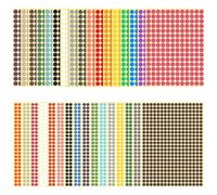 TRKETK 9600 Pezzi Adesivi Rotondi Autoadesivi, Etichette Autoadesive Bollini Colorati Rotonde Stickers Tondi Combinazione di 32 Fogli e 16 Colori per Sacchetti Regalo di Artigianato Fai-Da-Te