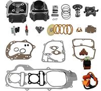 Trkimal 50mm Big Bore Completa Cilindro e Testata con Kit Pistone con Guarnizioni Sostituzione per 49CC 50CC 139QMB ciclomotore Scooter motore Racing CDI bobina di accensione Spark Plug