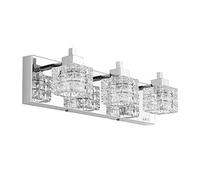 TRLIFE Bathroom Vanity Light Fixtures, Modern Bathroom Lights Over Mirror 3 Lights Vanity Light 19" Crystal Vanity Light Fixture