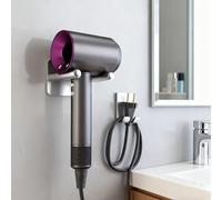 Trlyane Porta Phon Compatibile con Dyson,Porta Phon Senza Forare Supporto da Parete per asciugacapelli Porta Phon per Incollare, Alliage d'aluminium (Argento)