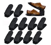 TRMLBE 20 portascarpe regolabili in altezza, organizer per scarpe, salvaspazio, in plastica, antiscivolo, colore nero
