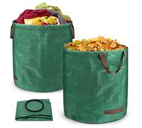 TRMLBE 2X Sacco da Giardino Sacco per Foglie 272L con manici Stabile Autoportante Pieghevole Impermeabile Realizzato in tessuto di polipropilene Sacco 150 gsm per immondizia da giardino