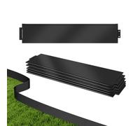TRMLBE Bordo per prato in metallo, 50 m × 15 cm, zincato, malleabile | 50 pezzi da 100 cm, montaggio rapido, bordatura per aiuola in metallo, per giardino, orto, cortile (nero)