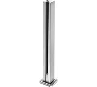 TRMLBE Parapetto in acciaio inox Parapetto in vetro Parapetto in vetro per vetro da 10-12 mm Parapetto Portavetro Morsetto in vetro Per balcone Scale Piscina 850*50*50 mm - Argento, doppia fessura ad