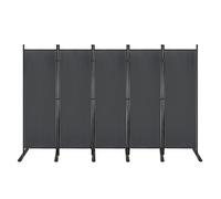 TRMLBE Paravent 5 parte Parete divisoria divisoria 280x180cm frangivista con picchetti e fascette per balcone, giardino, terrazzo - grigio scuro