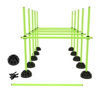 TRMLBE Set Pali da Slalom Pali di agilità Agility Hurdles Set per Calcio Bambini Allenamento con Pali, Piedi e Clip di Connessione per Coordinamento Allenamento e Agilità - Verde