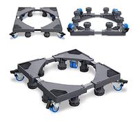 TRMLBE Supporto per Lavatrice con 8 Piedini Supporto Regolabile in Altezza Multifunzionale per Lavatrice e Asciugatrice Frigorifero 44-75CM (Grigio, con 4 Ruote)