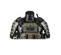 TRN - Protezioni tattiche per spalle per rievocazioni storiche, regolabile, per giochi tattici, cosplay e fotografia (senza gilet), Argento brillante, 21 x 24 x 0cm