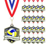Trnayi 20 medaglie da basket da 6,1 cm, in metallo, con nastri per il collo, softball, tifo, calcio, scudo, medaglioni spirituali per adulti (pallavolo)