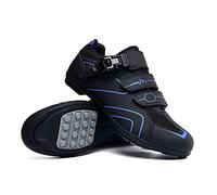 TRNL Scarpe Ciclistiche Maschili per Donne, Compatibili con Peloton SPD Arc Look Delta Tacchetti, Bicchetta Unisex Scarpe da Giro per Cavalcate Road Road Rcing Bici Scarpa(40, Black Blue)