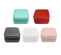 TRODANCE Mini Jewelry Case, Small Travel Jewelry Organizer, Portable Jewelry Box Mini Storage Organizer Display Box For Rings Earrings Necklaces (5Color-5pcs)