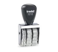 Trodat 1010 Classic Datario, mesi spagnolo abbreviato, marcatura circa 4 x 26 mm circa, inchiostro manuale.