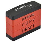 Trodat 3 in 1 Business Stamp Stack con testi CONFIDENZIAL - COPIA - PROGETTO, Corpo Rosso - Inchiostro Nero, 2 x 6 x 5,5 cm