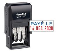 Trodat 4850/L2 - Timbro autoinchiostrante "PAID" + data, colore: rosso/blu