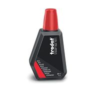 Trodat 7011, Flacone di Inchiostro Rosso per la Ricarica dei Tamponi o Cuscinetti, 28 ml, Inchiostro a Base d'Acqua per Timbrare Documenti, Impronte Pulite e Nitide, Tappo Richiudibile