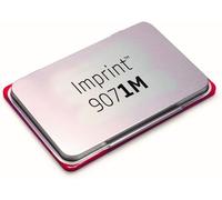 Trodat 9071M Imprint, Cuscinetto imbevuto di Inchiostro di Colore Rosso a base acqua, per Timbri Manuali, per Formati Medio-Piccoli, Misura 90 x 50 mm, Struttura in Metallo e Plastica