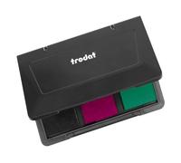 Trodat Cuscino per timbri a mano per creare creativi, 1 tampone con 3 colori in nero, rosa, turchese, inchiostro per documenti, dimensioni 10 x 7 cm, ideale per trodat vintage & trodat Creative Mini