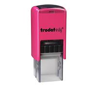 Trodat edy FIX - Timbro motivazionale per insegnanti ed educatori, set di timbri per motivazione, 1 motivo a punta di unicorno, tedesco, cassa rosa, stampa rosa, autoinchiostrante, 20 x 20 mm
