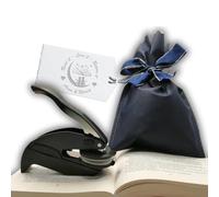 Trodat Ex Libris Gatti, Timbro Pressa a Secco Personalizzabile, Ø 41 mm, Timbro a Rilievo per Libri, Biblioteche, Idea Regalo, Confezione Regalo Inclusa (41mm - Da Destra)