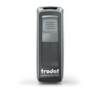 Trodat - Pocket Printy 9511 - Timbro tascabile con testo desiderato, personalizzalo qui stesso online, colore della cassa: argento - timbro per indirizzo - con testo desiderato - 38 x 14 mm, 4 righe -