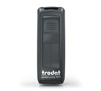 Trodat - Pocket Printy 9511 - Timbro tascabile con testo desiderato, personalizzalo qui stesso online, colore della cassa nero - timbro per indirizzo - con testo desiderato - 38 x 14 mm, 4 righe -
