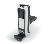 Trodat Pocket Printy 9511 Timbro Tascabile Personalizzato, Autoinchiostrante, Impronta 38x14 mm, Bianco Artico Nero, Cartuccia Blu, per Commerciali, Medici, Infermieri, Insegnanti