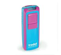 Trodat Pocket Printy 9512 Timbro Tascabile Personalizzato, Autoinchiostrante, Impronta 47X18 mm, Max 4 Righe, Turchese Fucsia, Cartuccia Blu, per Commerciali, Medici, Infermieri, Insegnanti
