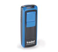 Trodat Pocket Printy 9512 Timbro Tascabile Personalizzato, Autoinchiostrante, Impronta 47X18 mm, Max 4 Righe, Nero Blu, Cartuccia Blu, per Commerciali, Medici, Infermieri, Insegnanti