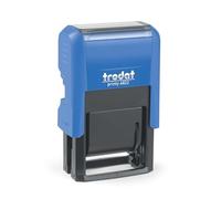 Trodat Printy 4.0 - Timbro multiformula 4822A BL/BL, 12 formule in francese, altezza testo 4 mm, inchiostro blu incluso, inchiostro automatico, ricaricabile, formato stampa: 27 x 4 mm