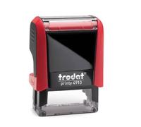 Trodat Printy 4910 - Rosso - Timbro con nome personalizzabile - Personalizzabile - Personalizzabile - Timbro aziendale, timbro di testo, timbro medico - max 3 righe - 26 x 9 mm