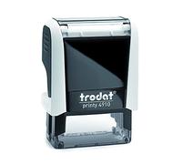 Trodat Printy 4910 Timbro Personalizzato Autoinchiostrante, max 3 Righe, Dimensione Impronta 26 x 9 mm, Colore Timbro Bianco, Cartuccia Inchiostro Nera, Ideale per Uffici, Aziende, Medici, Insegnanti