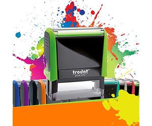 Trodat Printy 4913 - Timbro autoinchiostrante professionale con 5 righe per personalizzare - Pannello di testo 58 x 22 mm incluso (verde)